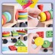 Little B House Disassembly Combination 3 Small Wooden Train Educational Toy Building Blocks Mainan Bentuk - BKM29
