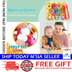 [Little B House] Toddler Fine Motor Skills Hive Matching Game Bees with Clamp Montessori Mainan Montessori - BT129