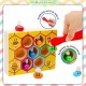 [Little B House] Toddler Fine Motor Skills Hive Matching Game Bees with Clamp Montessori 蒙氏玩具 Mainan Montessori - BT129