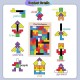 Little B House Wooden Tangram Tetris Jigsaw Building Blocks Toys Montessori Mainan Tetris - BT130