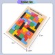 Little B House Wooden Tangram Tetris Jigsaw Building Blocks Toys Montessori Mainan Tetris - BT130