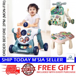 [Little B House] Multifunctional Learning to Walk and Stand with Music Push Baby Walker Kereta Berjalan - BT134