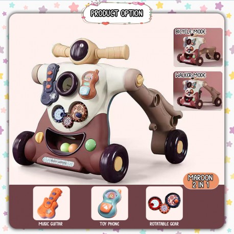 [Little B House] Multifunctional Learning to Walk and Stand with Music Push Baby Walker Kereta Berjalan - BT134