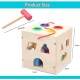 Little B House Wooden Toy Sorting Box Shape Sorting Cube with Wooden Hammer Toy 敲球智力盒 Mainan Bentuk - BT15
