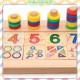 [Little B House] Teaching Logarithmic Board with Rainbow Donuts Kids Counting Montessori Toy Mainan Nombor -BT136
