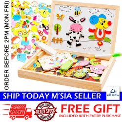 Little B House Learning Wooden Magnet Puzzle White&Black Broad Sketchpad Toys Papan Putih&Hitam - BT24