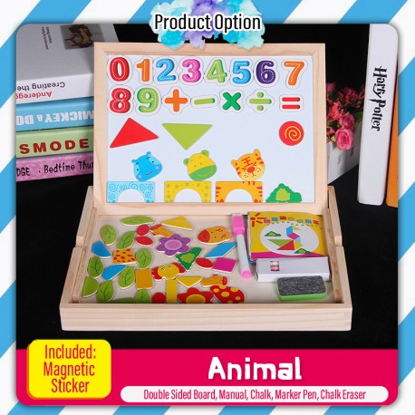 Little B House Learning Wooden Magnet Puzzle White&Black Broad Sketchpad Toys Papan Putih&Hitam - BT24