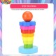 [Little B House] Wooden Toy Rainbow Tower Ring Stacking Game for Kids Toddler Educational Toy Mainan Kayu -BT146