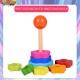 [Little B House] Wooden Toy Rainbow Tower Ring Stacking Game for Kids Toddler Educational Toy Mainan Kayu -BT146