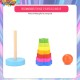 [Little B House] Wooden Toy Rainbow Tower Ring Stacking Game for Kids Toddler Educational Toy Mainan Kayu -BT146