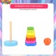 [Little B House] Wooden Toy Rainbow Tower Ring Stacking Game for Kids Toddler Educational Toy 叠叠乐 Mainan Kayu -BT146