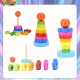 [Little B House] Wooden Toy Rainbow Tower Ring Stacking Game for Kids Toddler Educational Toy Mainan Kayu -BT146