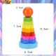 [Little B House] Wooden Toy Rainbow Tower Ring Stacking Game for Kids Toddler Educational Toy Mainan Kayu -BT146