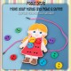 Little B House Wooden Sew-on Buttons Lacing Board String Clasp Threading Button Up Game Mainan Montessori - BT29