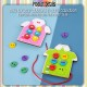 Little B House Wooden Sew-on Buttons Lacing Board String Clasp Threading Button Up Game Mainan Montessori - BT29