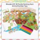 [Little B House] Wooden DIY 3D Puzzle Painting Colouring Animal Number Montessori Toy Mainan Mewarna - BT153