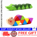 [Little B House] Colorful Wooden Crocodile Caterpillar Twist&Fidget Educational Toys for Kids 百变扭扭虫 Mainan Kayu-BT156