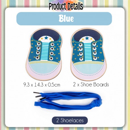 Little B House Lacing Shoe Tie a Shoe Wooden Toy Montessori Early Education Mainan Tali Kasut - BT30