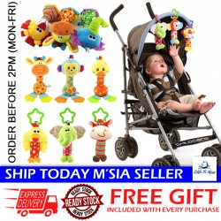 Little B House Newborn Cartoon Bed Hanging Rattle Handbells Teether Squeaker Plush Toys Rattle Bayi - BT38