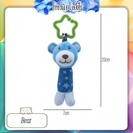 Little B House Newborn Cartoon Bed Hanging Rattle Handbells Teether Squeaker Plush Toys Rattle Bayi - BT38