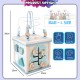 [Little B House] Wooden Activity Cube Toy Maze Shape Sorter Educational Montessori Toy Mainan Manik - BT159