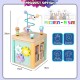 [Little B House] Wooden Activity Cube Toy Maze Shape Sorter Educational Montessori Toy Mainan Manik - BT159