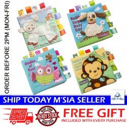 Little B House Baby Soft Toys Animal Cloth Book Newborn Early Fabric Book Rattles Toy Buku Kain - BKM01