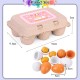 [Little B House] Wooden Egg Toys 3 Pairs Artificial Nest Fake Eggs Kitchen Pretend Play Toy Mainan Telur-BT164