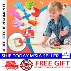 [Little B House]Wooden Geometric Shape Column Set Digital/Letter Blocks Board Game Mainan Montessori-BT165