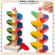Little B House Colorful Wooden Spiral Tree Leaves Tower Build Ball Game Montessori Toy 滚珠玩具 Mainan Bola - BT51