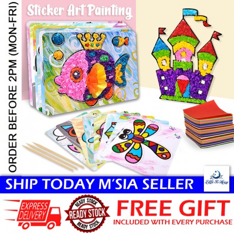 Little B House DIY 3D Knead Paper Sticker Magic Art Materials Set Montessori Toy Mainan Seni - BT61