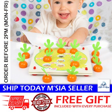Little B House Wooden Carrot Memory Chess Table Training Matching Game Montessori Toy Mainan Memory - BT73