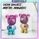 [Little B House] Portable Colorful Cartoon Small Fan Usb Charging Mini Bearbrick Fan Kipas Beruang - TV11