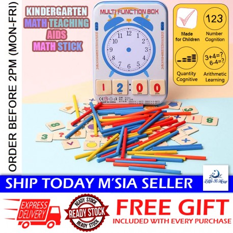 Little B House Wooden Counting Bar Multifunction Box Early Learning Montessori Toy Mainan Nombor - BT79