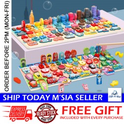 Little B House Wooden Puzzle Math Number Puzzle Sorting Toy Plate Counting Game Mainan Matematik- BT88