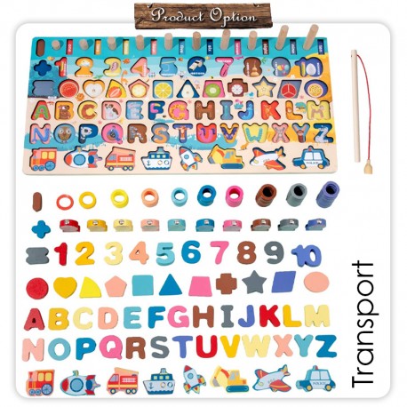 Little B House Wooden Puzzle Math Number Puzzle Sorting Toy Plate Counting Game Mainan Matematik- BT88