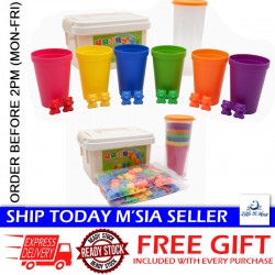 [Little B House] Montessori Learning Toys Rainbow Colored Counting Bears with Cups Mainan Matematik-BT215