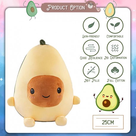 [Little B House] Cute Avocado Plush Toy Soft Doll Pillow Cartoon Fruit Pillow Bantal Avocado-BT217