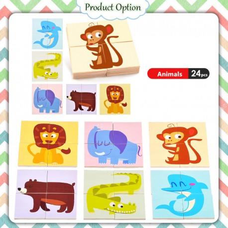 Little B House TOI Wooden Transport Farm Animal Big Puzzle Develop Educational Toy Puzzle Kayu - BT98