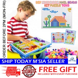 Little B House 295Pcs DIY Mushroom Nail Beads Kit Educational Composite Puzzles Toys Mainan Papan - BT313