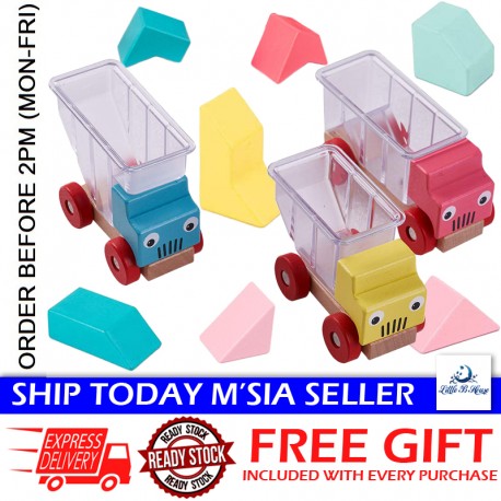 Little B House Wooden Building Vehicle Play Truck Montessori Toy Puzzle Game Mainan Montessori - BT317