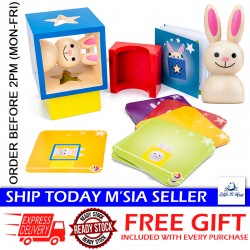 Little B House Rabbit Magic Puzzle Box Wooden Tabletop Game Montessori Toy 兔宝宝魔术箱 Mainan Montessori - BT318