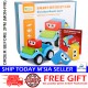 LittleBHouse Preschool Puzzle Game Car Educational Building Blocks Wooden Toys Mainan Montessori - BT321