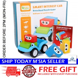 LittleBHouse Preschool Puzzle Game Car Educational Building Blocks Wooden Toys Mainan Montessori - BT321