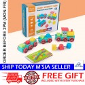 Little B House Wooden Train Shape Cognition Vehicle Montessori Toys Kids Puzzle Mainan Kereta Api - BT322
