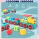 Little B House Wooden Train Shape Cognition Vehicle Montessori Toys Kids Puzzle Mainan Kereta Api - BT322