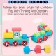 Little B House Wooden Train Shape Cognition Vehicle Montessori Toys Kids Puzzle Mainan Kereta Api - BT322