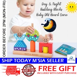 Little B House Day&Night Wooden Toys Skill-Building Blocks STEM Montessori Toy Mainan Montessori - BT323