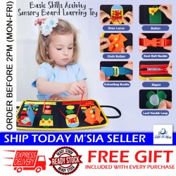 LittleBHouse STEM Basic Skills Activity Board Learning Montessori Toys Busy Board Mainan Montessori- BT325