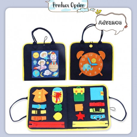 LittleBHouse STEM Basic Skills Activity Board Learning Montessori Toys Busy Board Mainan Montessori- BT325